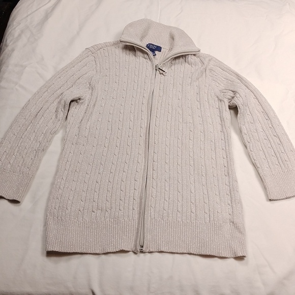 Chaps women's zippered 3/4 sleeved sweater size large - Picture 1 of 11